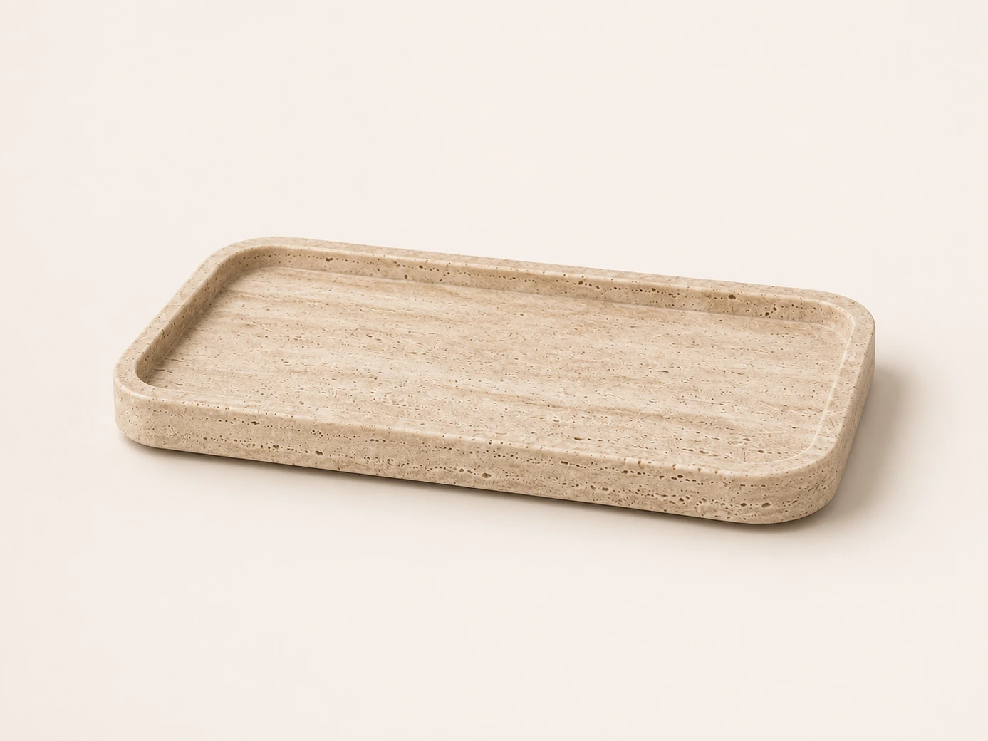 Demo Travertine Beige Rectangle Tray in Travertine Beige