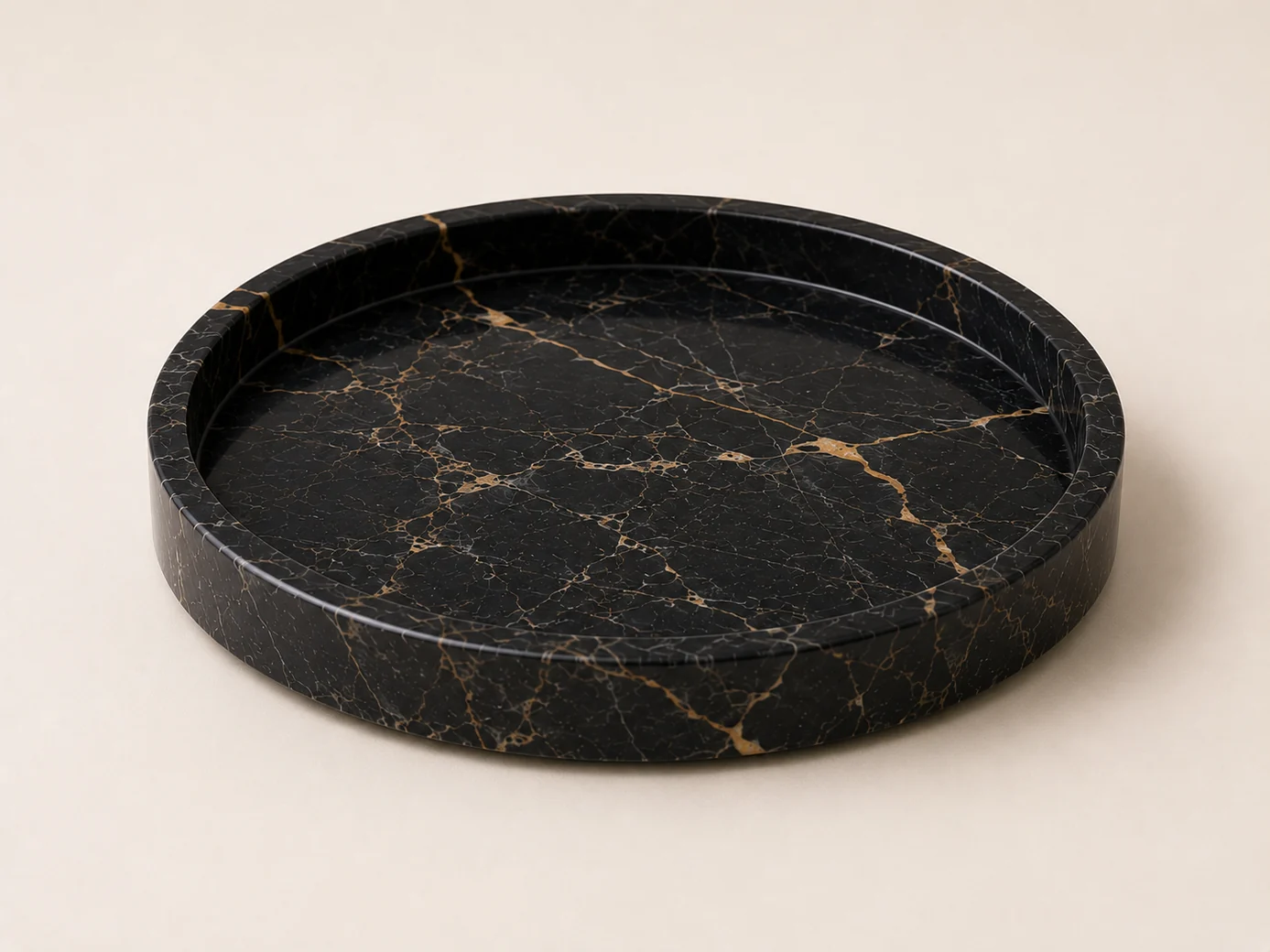 Demo Green Onyx Round Tray in Green Onyx