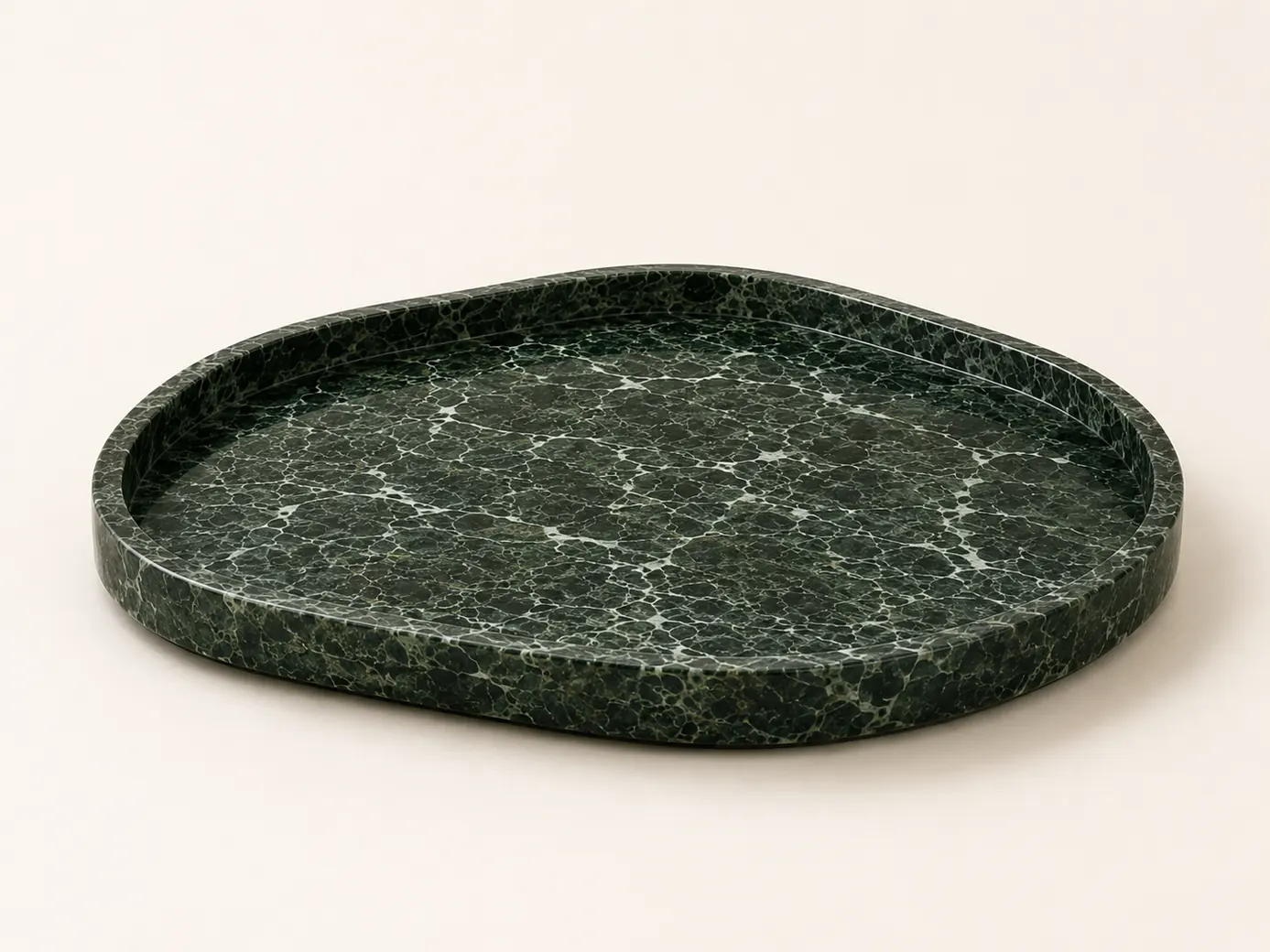 Empty organic coffee table tray Verde Alpi marble tray