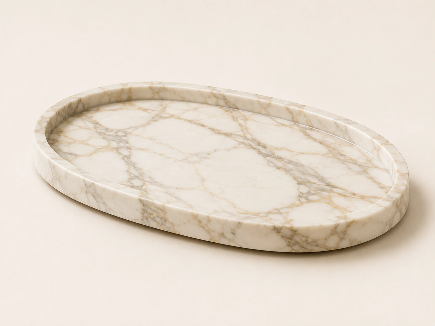 Calacatta Oro Large Oval Serving Tray in Calacatta Oro