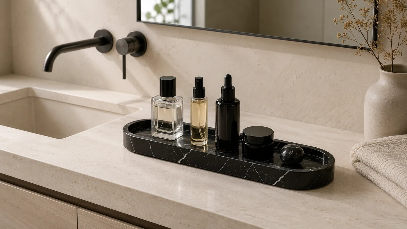 Nero Marquina Capsule Tray in Nero Marquina