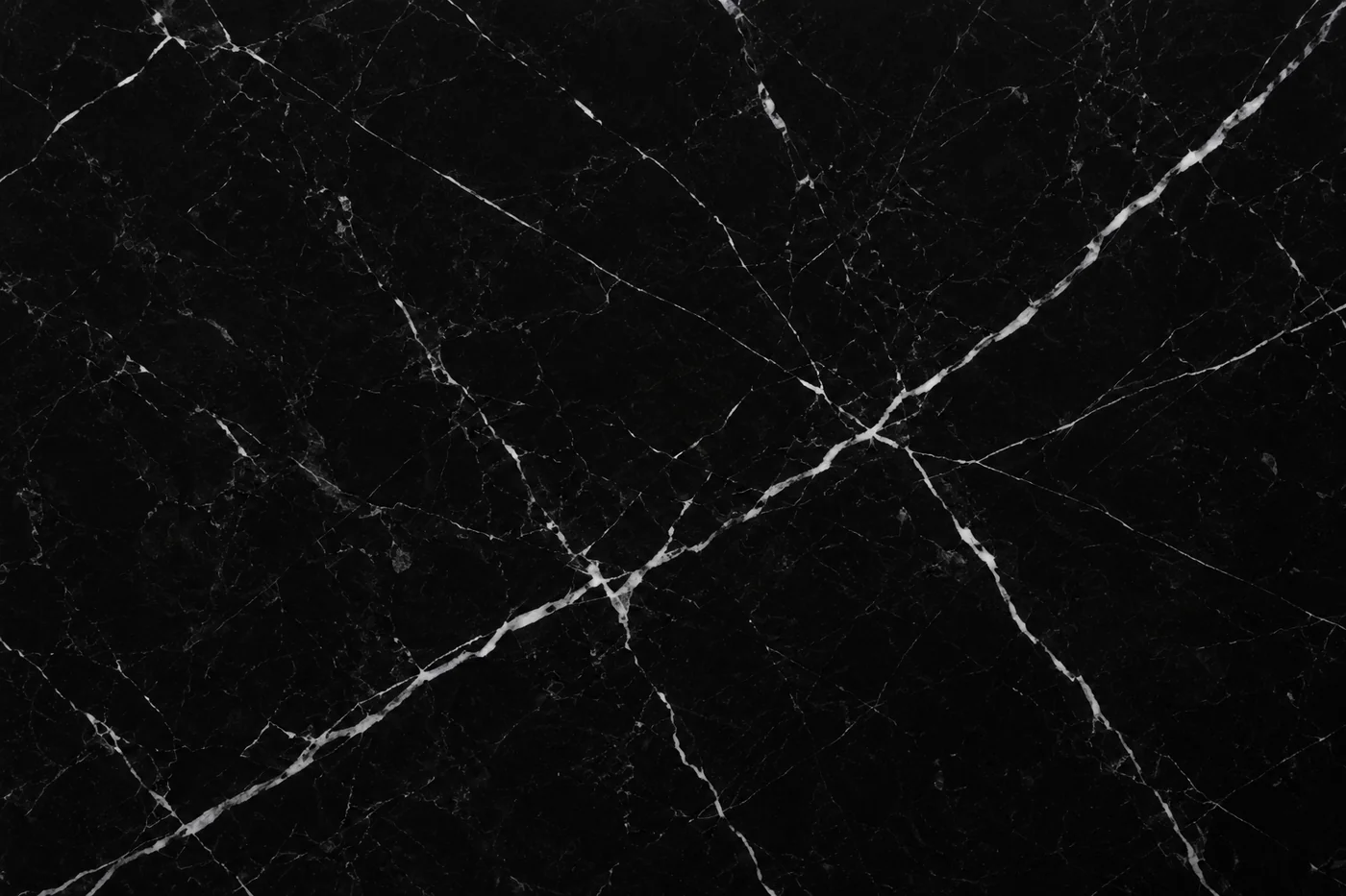 Nero Marquina marble with white veining on a deep black surface